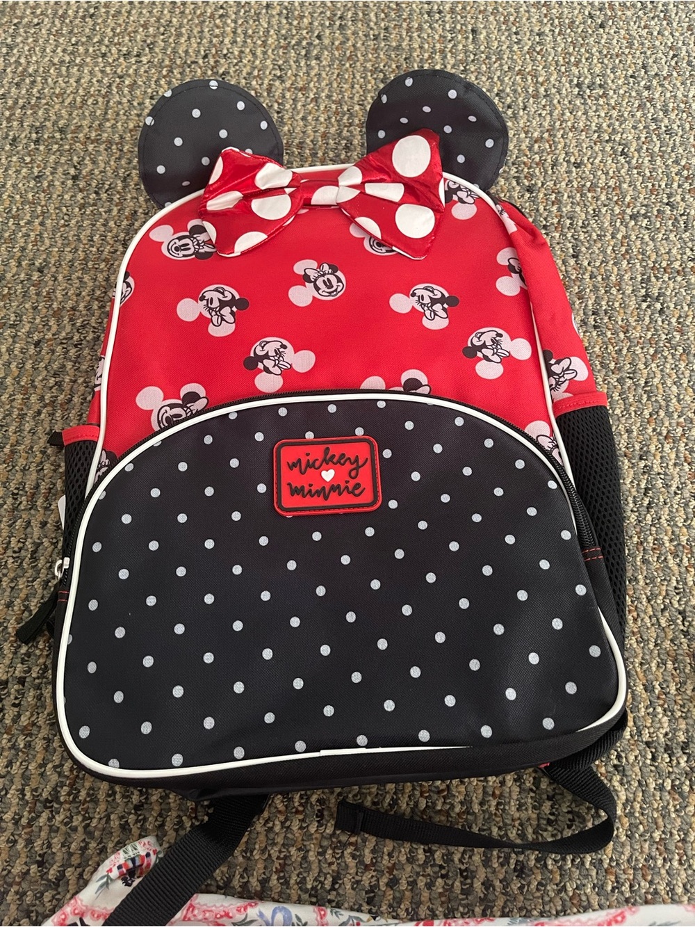 Disney Red & Black Minnie Mouse Polka Dot Kids Backpack
